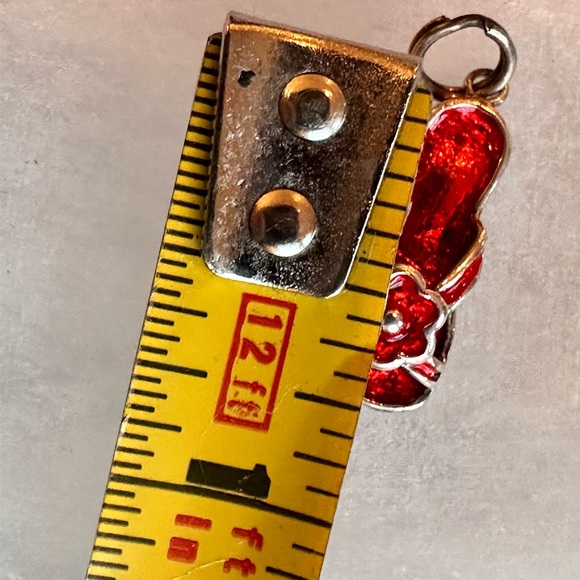 Sterling Silver and Red Enamel sandal charm made in USA!🇺🇸 - Picture 4 of 4